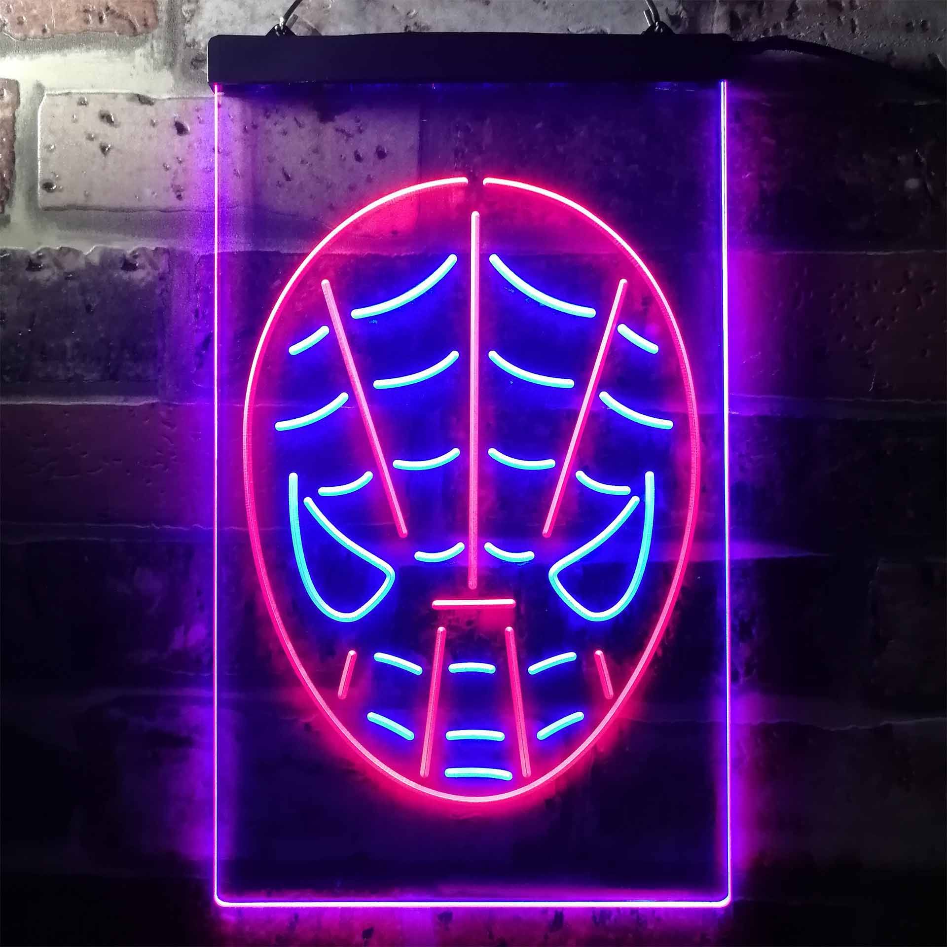 Spider-Man Face Dual LED Neon Light Sign